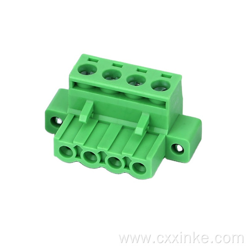 pitch 5.08mm plug-in female terminal block connector with flange screws